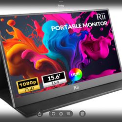 Portable Monitor, 15.6” 1080P FHD USB-C HDMI, Ultra-HDR Display with Cover & Built-in Speaker, Travel Monitor for Laptop/PC/Phone/Mac/X