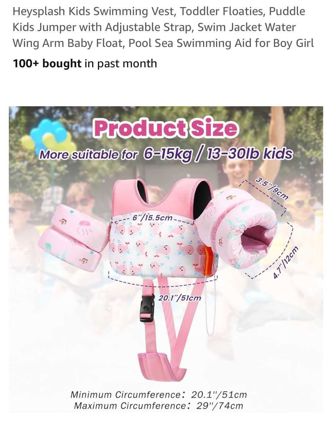 Kids Swimming Vest, Toddler Floaties