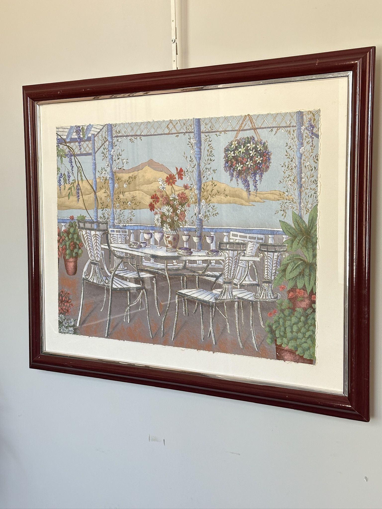 Beautiful Botanical Patio Framed Wall Art 43” x 35”