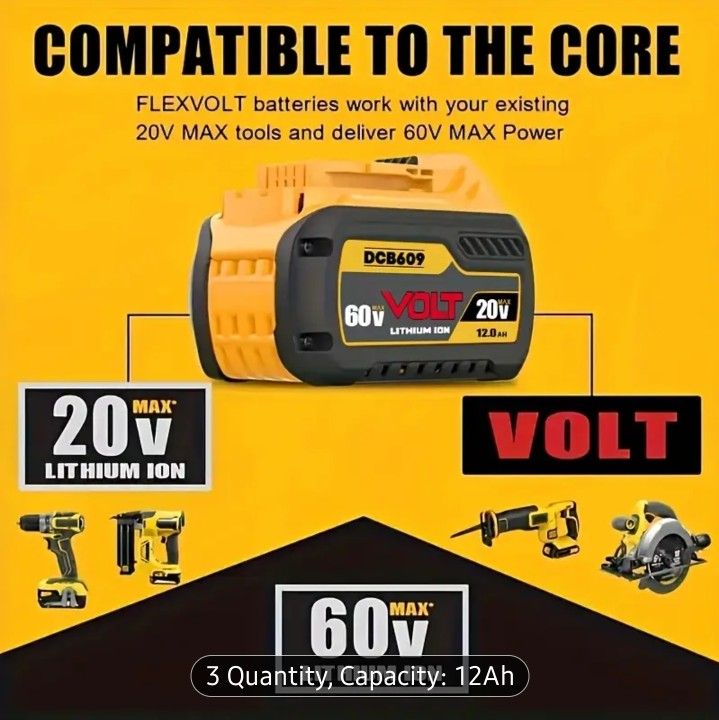 DeWalt FlexVolt 20v - 60v 12.0 Ah Lithium Ion Battery BRAND NEW