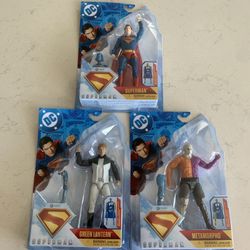 LOT OF 3 DC SUPERMAN ACTION FIGURES 