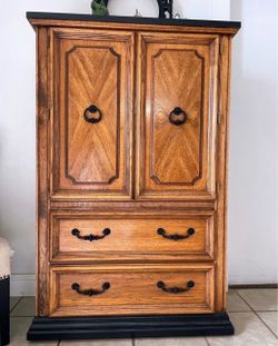 Wood Armoire Dresser with Drawers