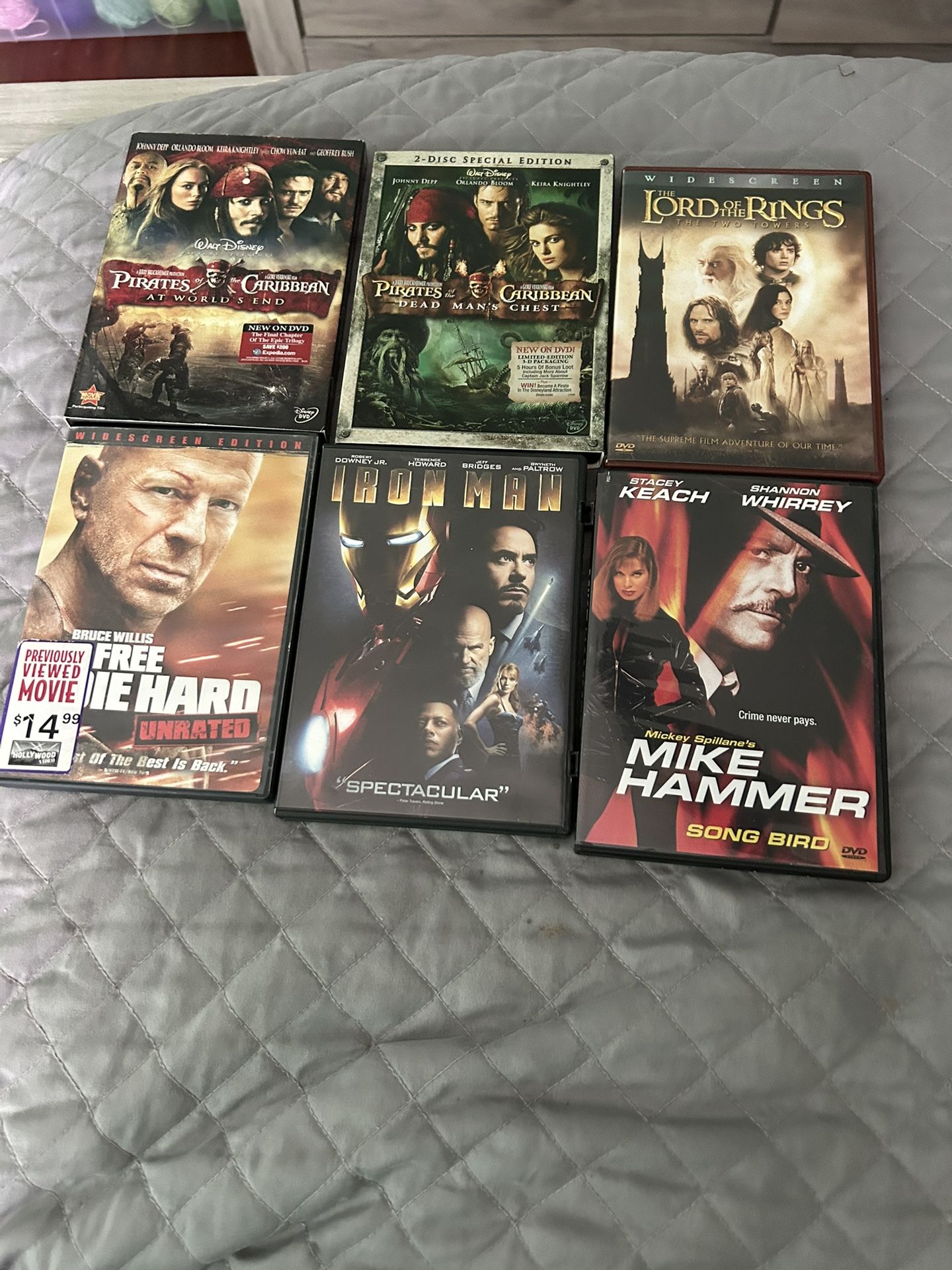 DVD Pirates Of The Caribbean/Lord Of The Rings/Die Hard