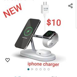 new wireless 5 in one iPhone charging station charges 3 devices 