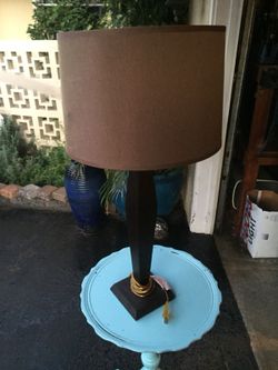 Very nice Woodlamp with new shade