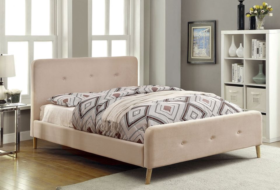 NEW LOWEST PRICE SALE...Queen beautiful new Beige Platform Bed