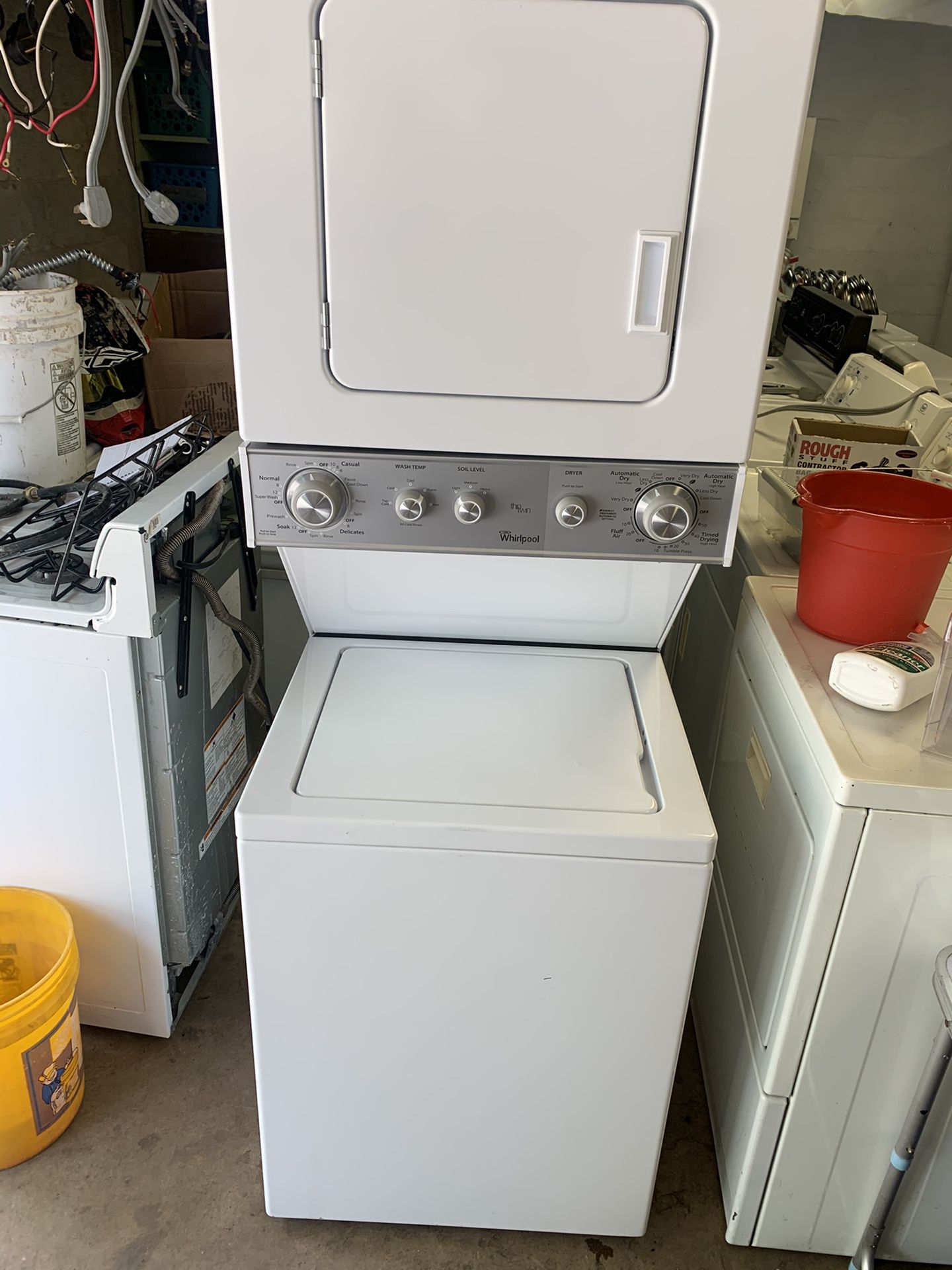 Whirlpool Stacked Washer and Electric Dryer