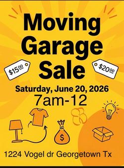 Moving Garage sale!!!