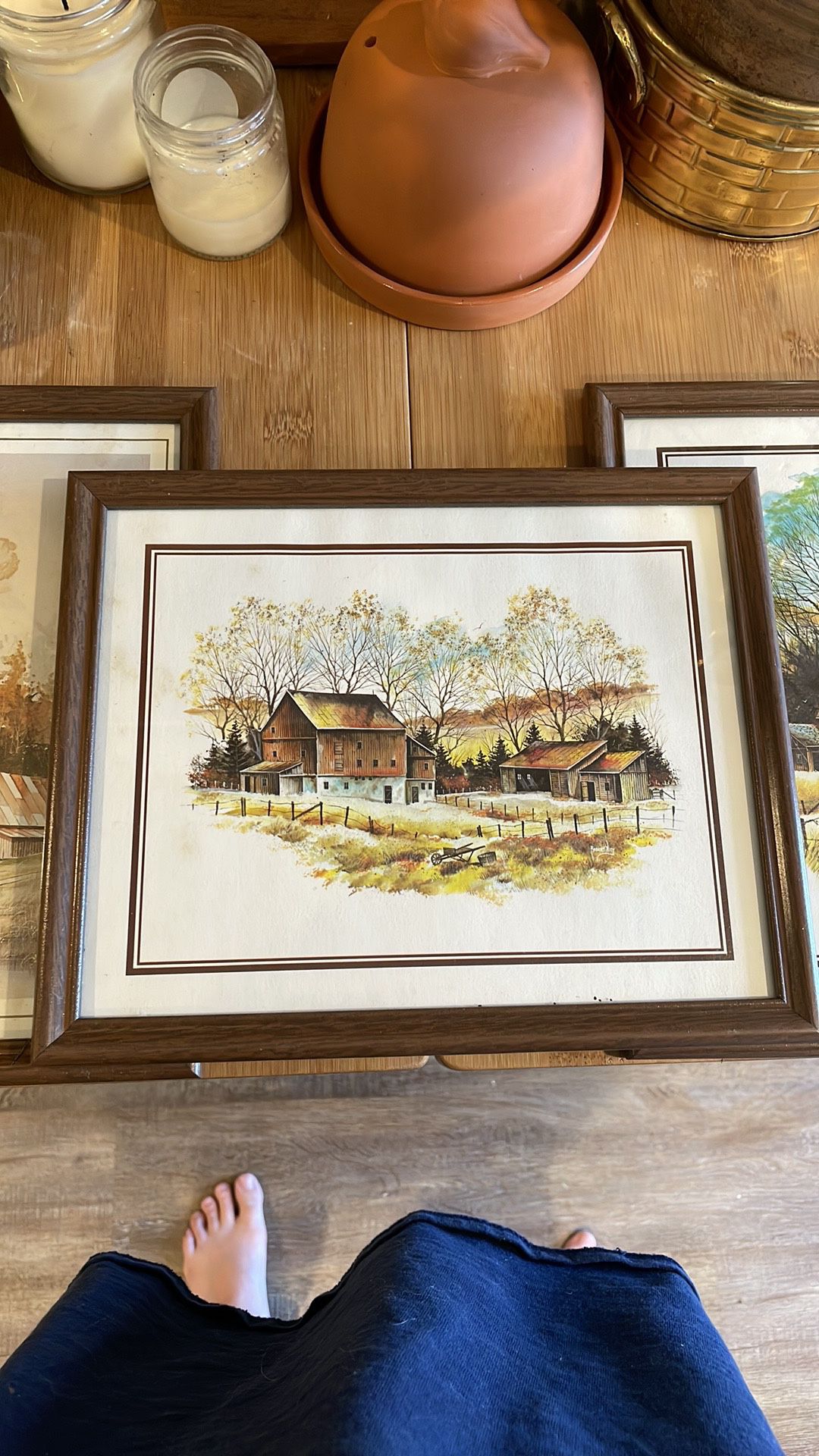 Vintage Farm Scene Framed Prints