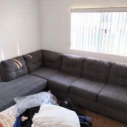 Ashley Marleton 2-PIECE SECTIONAL Sofa Couch with CHAISE - GRAY - GREAT CONDITION - NEW $880