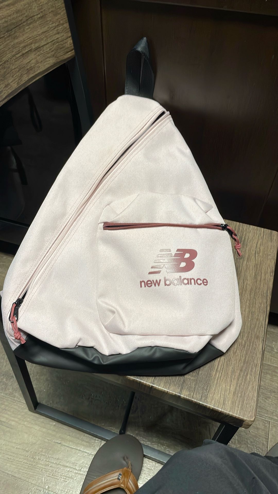 New Balance Athletics Large Sling Bag in Stone Pink color.