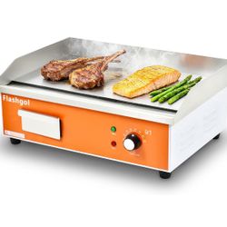 🔥Brand new🔥 21.6 IN Nonstick Stainless Steel Electric Griddle Adjustable Temperature Control Flat Top Griddle For Smokeless Cooking/Grill at Restura