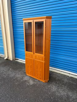 Mid Century Modern Danish Teak Corner Hutch By Skovby