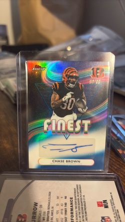 Chase Brown Topps finest Auto /99 NFL card