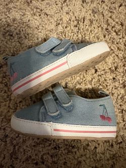 Blue cherry shoes size 3-6 mths