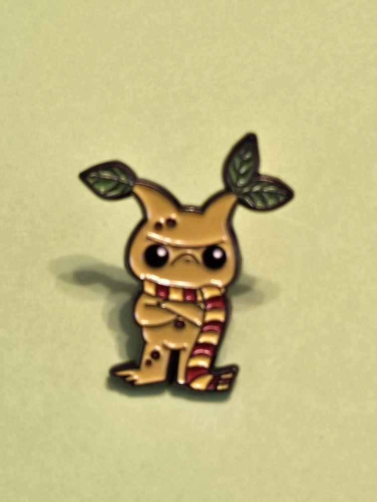 Harry Potter Mandrake Grumpy Wearing Scarf Enamel Metal Pin
