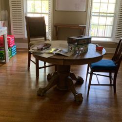 Wooden School Or Breakfast Table 