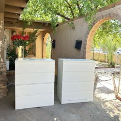 2 IKEA White Dressers 