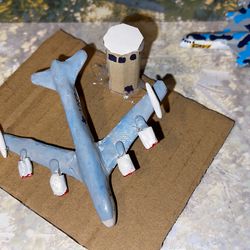 Tiny B-52 strategic bomber ornament 1:700 scale hand sculpted polymer enamel painted Thumbnail