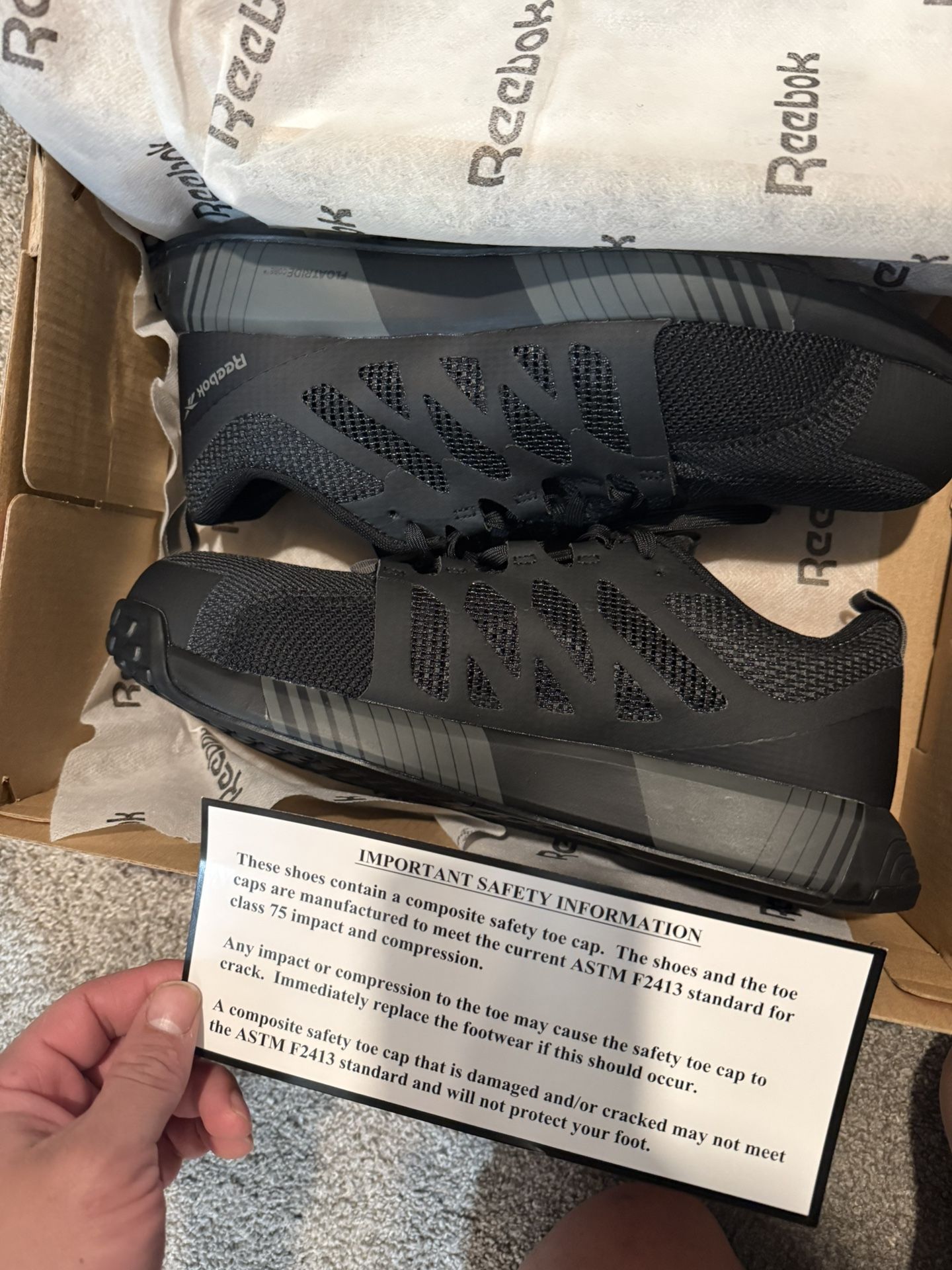 Composite Toe Reeboks Size 10 Men