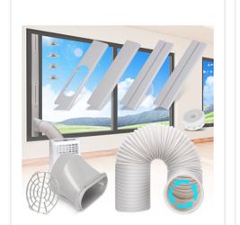 Portable AC Window Vent Kit With 5.9" Portable Air Conditioner Exhaust Hose