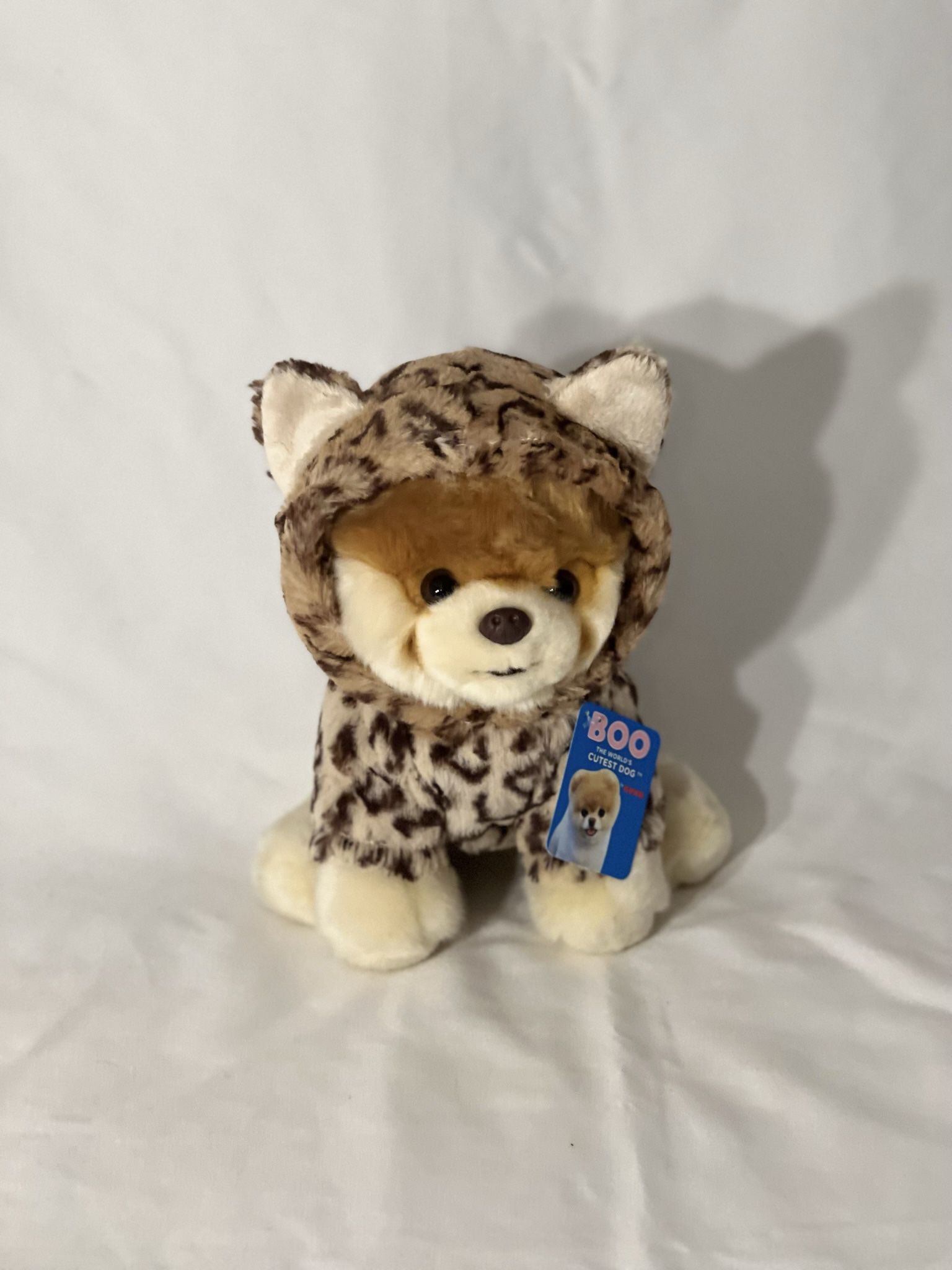 NEW GUND World’s Cutest Dog Boo Leopard Outfit Plush Stuffed Animal 9” Pomeranian
