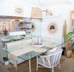 Glass dining table