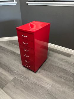 Red 6 Drawer Cabinet on Wheels