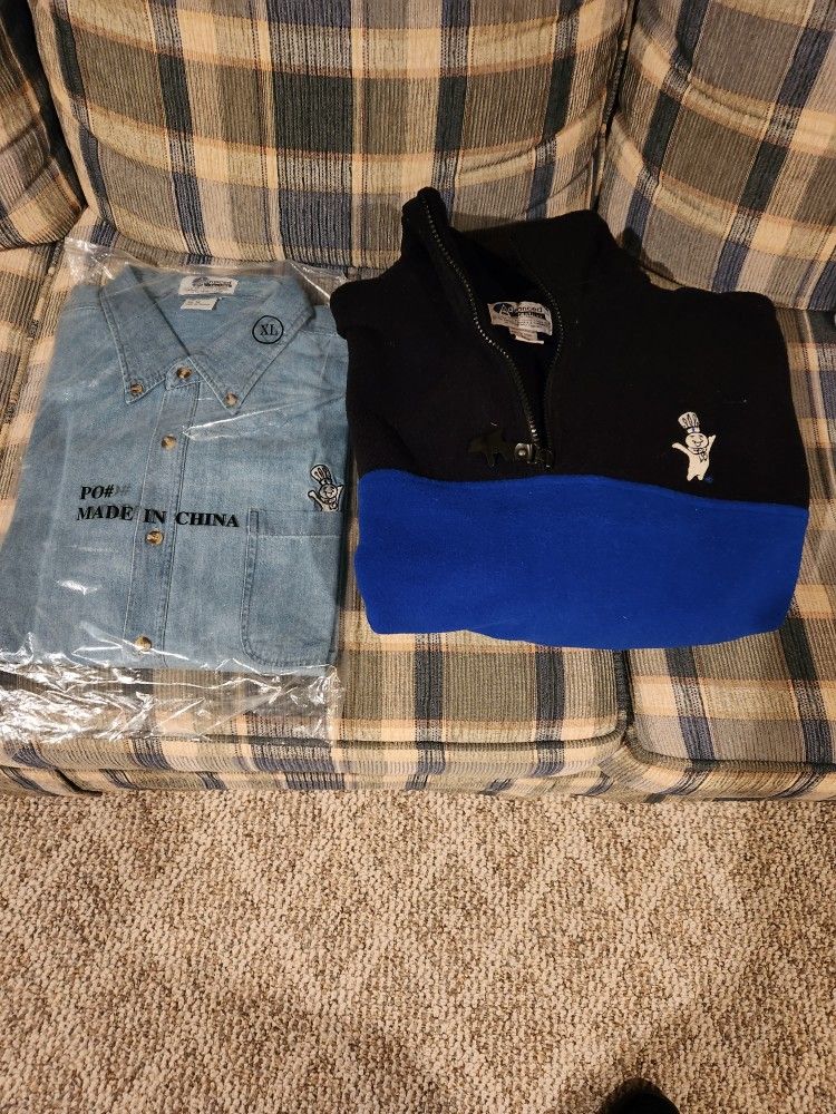 Pillsbury Doughboy Denim Shirt And Fleece