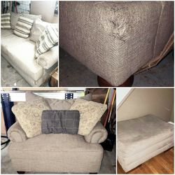 Levins Couch And Chair  With Free Ottoman And Dining Table Available 