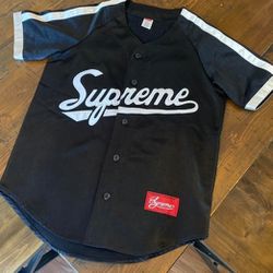 Supreme Satin Baseball Jersey Black 2017 Size L

