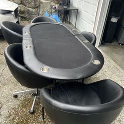 🃏 Poker Table w/ 6 Swivel Chairs – $50 – Kirkland