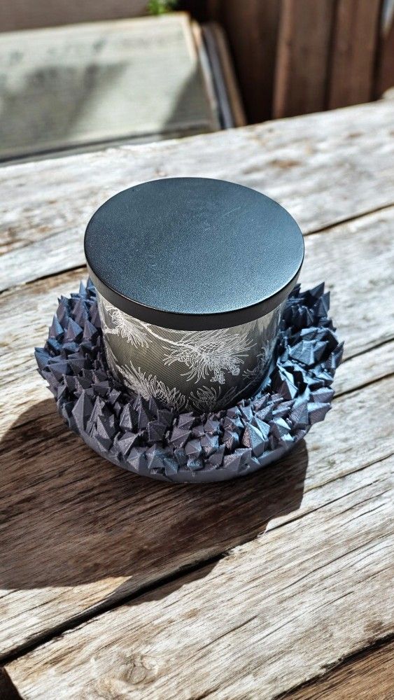 Crystal Candle Tray - Decorative Spiked Geode-Inspired Holder (Shipping $5)