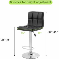 Set of 3 Adjustable Swivel Bar Stools – Good Condition!