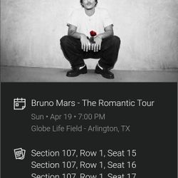 BRUNO MARS FIRST ROW 