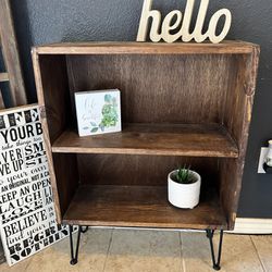 Handmade Side Table Bookshelf Shelf With Hair Pin Legs  (MADE TO ORDER!)