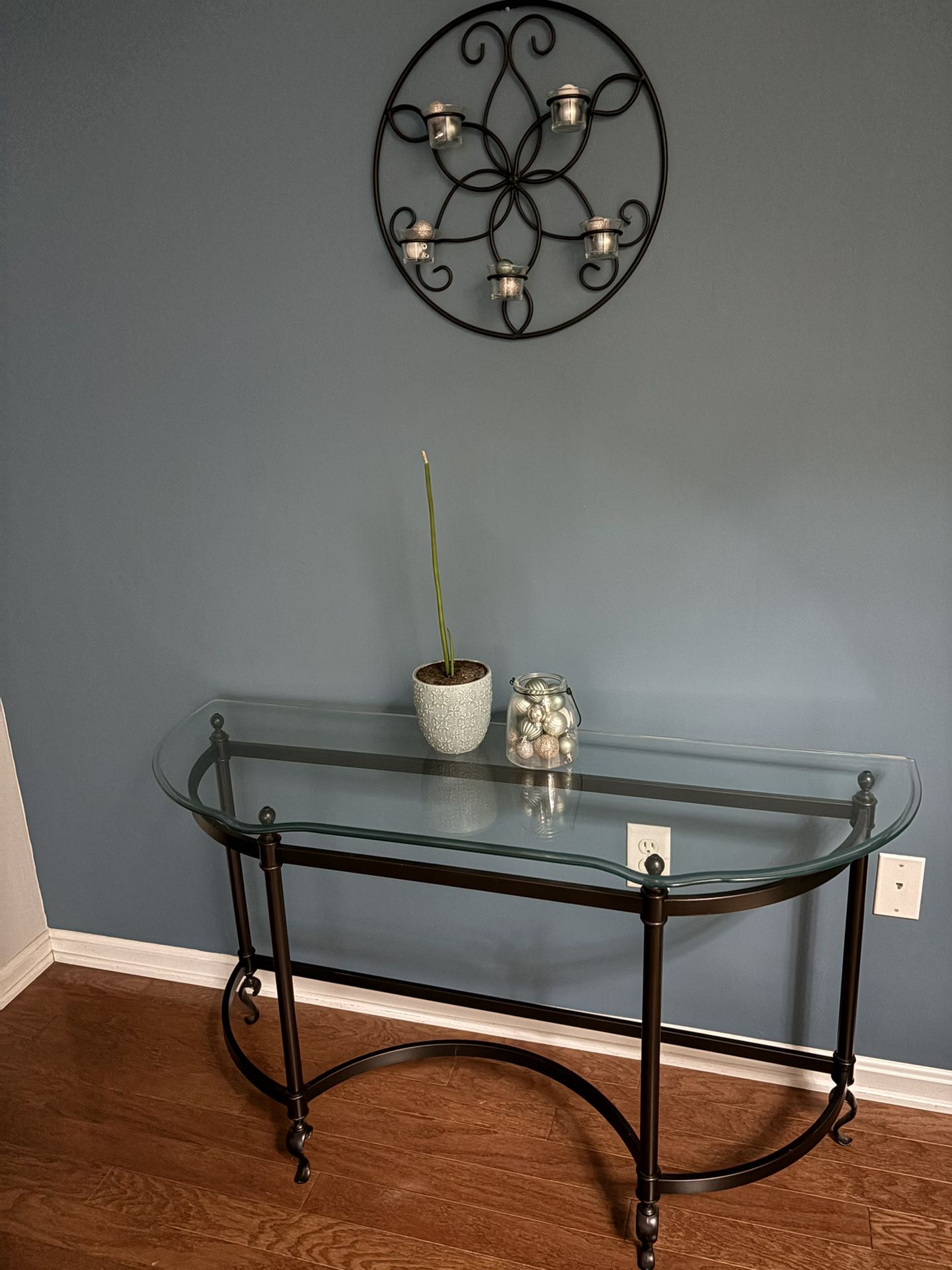 Metal And Glass Entryway Table