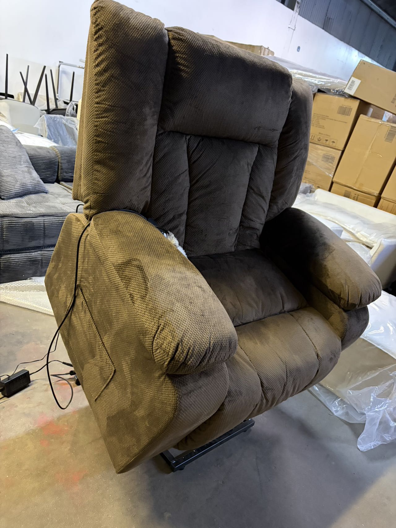 42”W Oversized Dual Motor Power Lift Recliner for Elderly with Massage Recliner Chair , Infinite Position Electric Lift Recliner with Adjustable Head