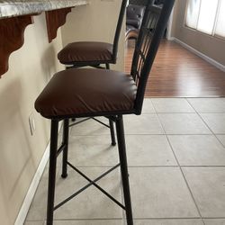 Leather Bar stool with backrest