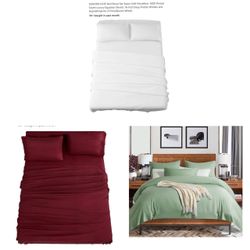 4pcs queen size bed sheet set, 1800 thread count, new: