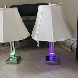 2 unique lucite lamps.