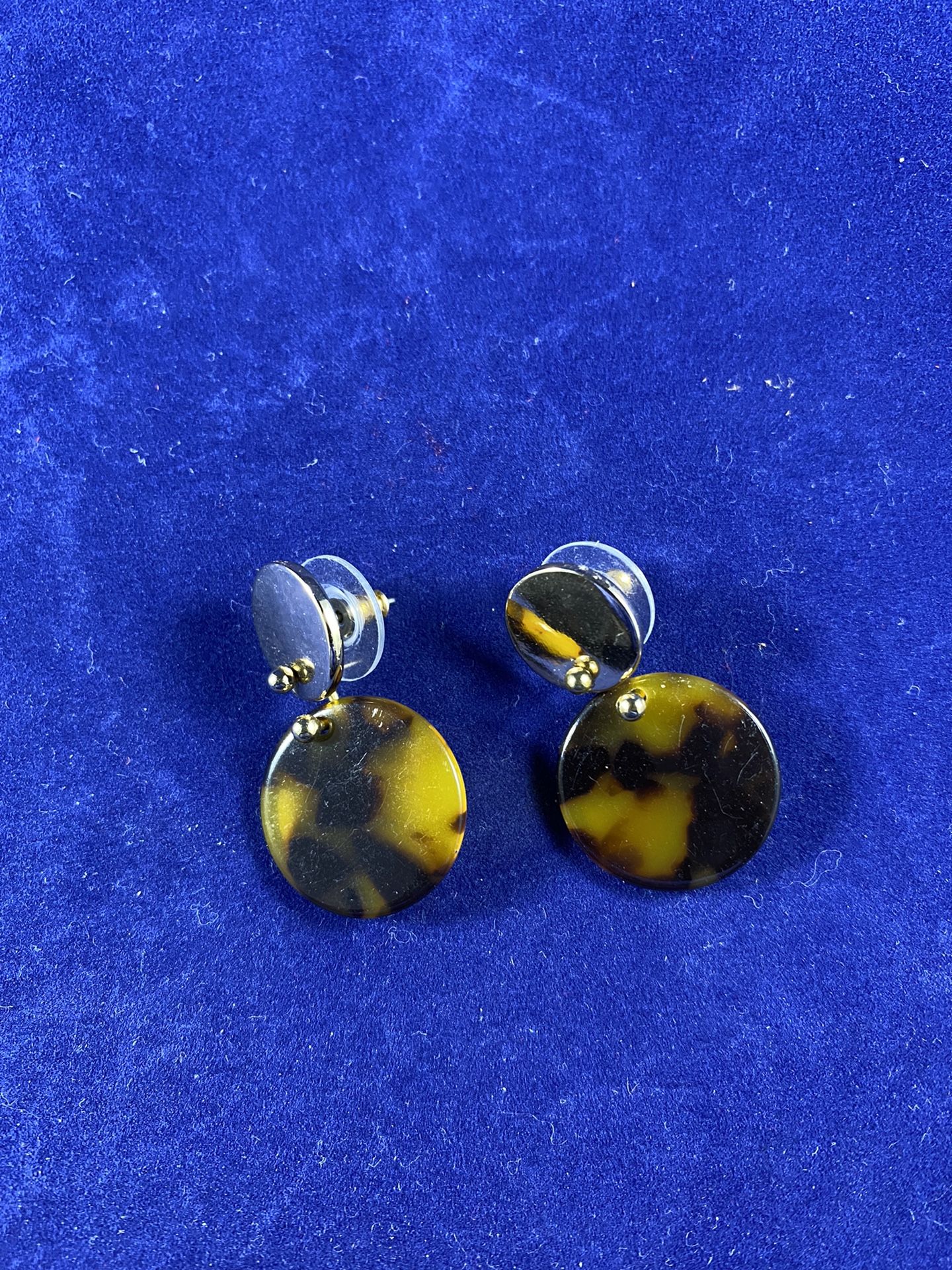 Tortoise Shell Gold Earrings 