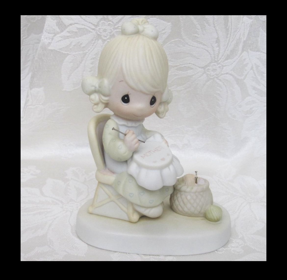 Mother Sewing Girl Precious Moments