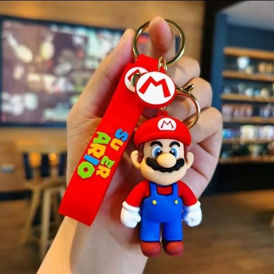 Keychain 3D Super Mario Bros Cute Keyring for Backpacks,Handbag,Purse Keys