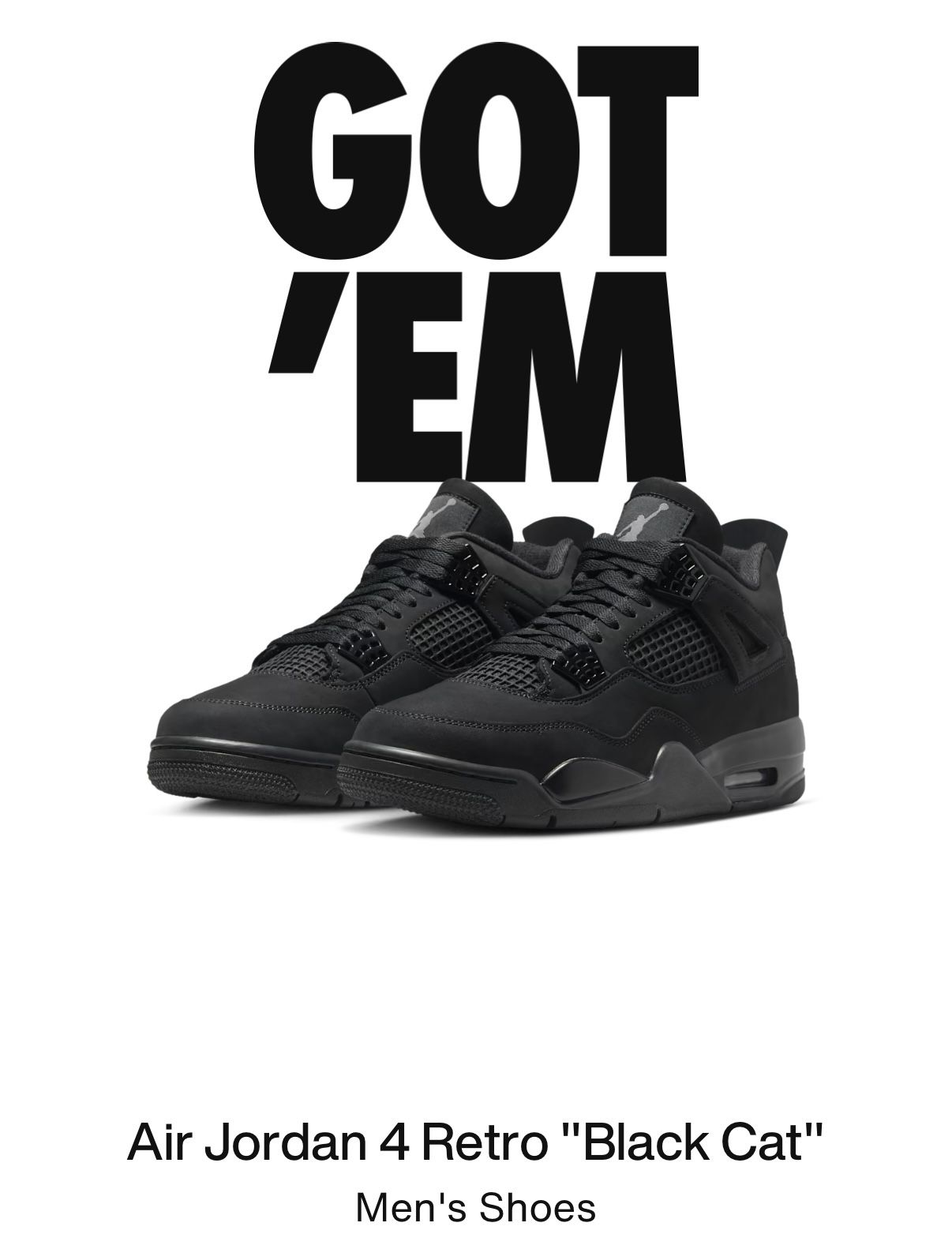 Jordan 4 Black Cat