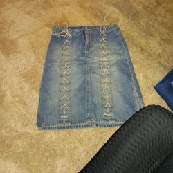 Bubble Gum Jeans  Skirt 