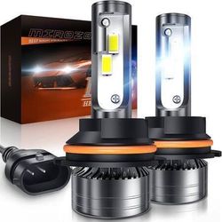 new 9007 LED Headlight Bulbs,HB5 12000LM Super Bright LED Headlights Conversion Kit 6500K Cool White IP68 Waterproof, Pack of 2