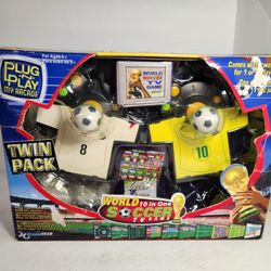 NEW Plug N Play My Arcade World Soccer TV Game 10 in 1 Twin Pack Vintage Retro