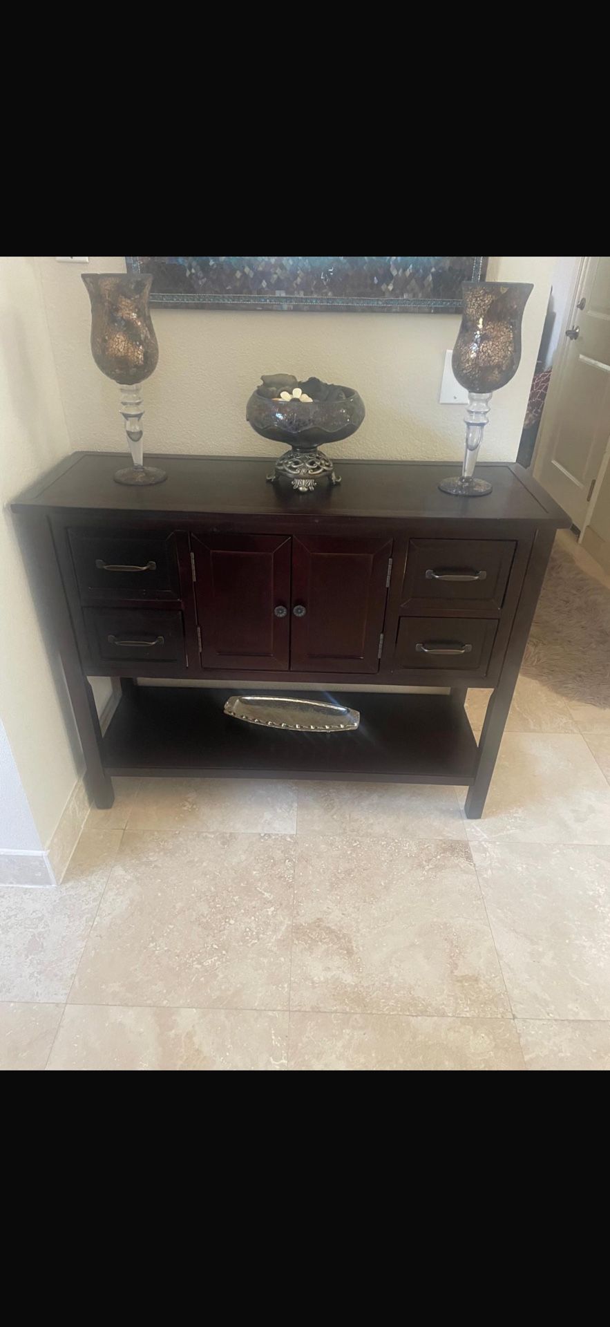 Dark Wood Console Table / Sideboard