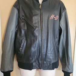 Harley Davidson Bomber Leather Jacket Size Large 